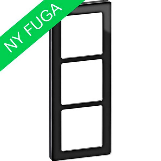 [1017057223] LK Fuga ramme PURE 66 glas 3x1m - sort