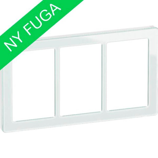 [1017057317] LK Fuga ramme PURE 66 glas 3x1½m - hvid
