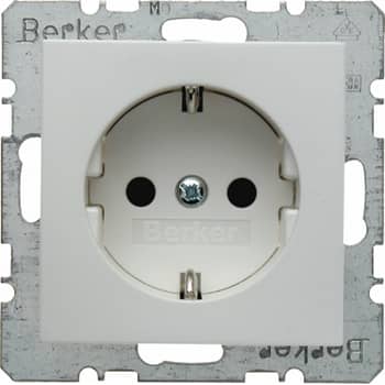 [7917009566] Berker Stikkontakt Schuko med jord S./B. hvid