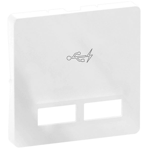 [1017058196] Fuga afdækning til 2 USB-ladere hvid