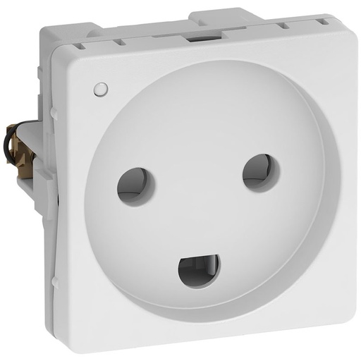 [1017058455] Fuga stikkontakt m. jord og LED lampe 1 modul - hvid