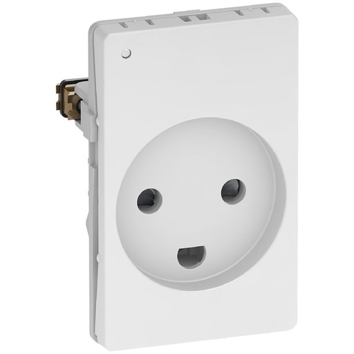 [1017058510] Fuga stikkontakt m. jord og LED lampe 1½ modul - hvid
