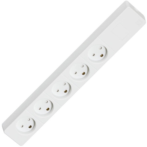 [1028008591] Stikdåse 5-vejs m. jord u. afb 080 hvid