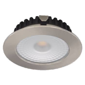 [4242669250] On Cabinet downlight 5W 12V AC/DC 3000K, dæmpbar, IP44, Ø70, Børstet