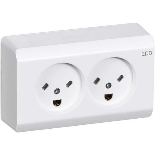 [1017025682] Opus 66 stikkontakt dobbelt udvendig EDB hvid