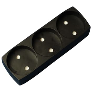 [1928994022] 3-Stikdåse U/J sort med blindhul