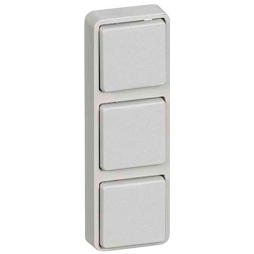[1092000127] Mini Modul 3 modul lysegrå 25x75mm