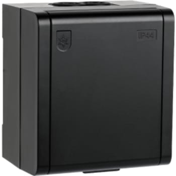 [6217500724] Stikkontakt påbyg Sort IP44 Enkel m/j