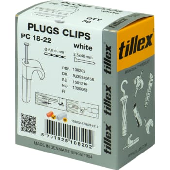 [8339345658] Plugs Clips 18-22/40 mm-50 Hvid