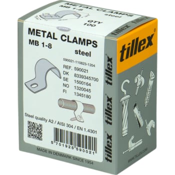 [8339345700] Kabelbøjle MB 8 mm, 1-lap, rustfrit stål, A2, AISI 304 (100)