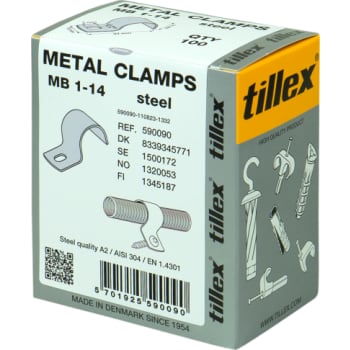 [8339345771] Kabelbøjle MB 14 mm, 1-lap, rustfrit stål, A2, AISI 304 (100)