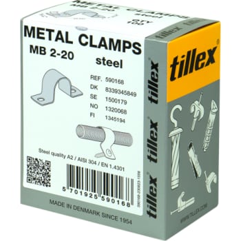 [8339345849] Kabelbøjle MB 20 mm, 2-lap, rustfrit stål, A2, AISI 304 (100)