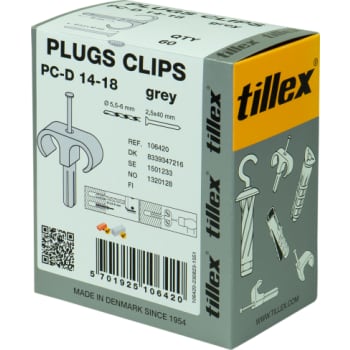 [8339347216] Plugs Clips Dobbel PC-D 14-18, 2,5 x 40 mm, grå (60)