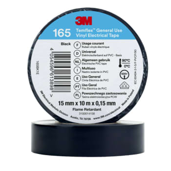 [8739900004] Temflex EL Vinyltape 165 15 mm x 10 m, sort
