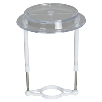 [6249100215] Skærmstativ, hvid plast, Ø34mm, forskydelig 14 - 21 cm