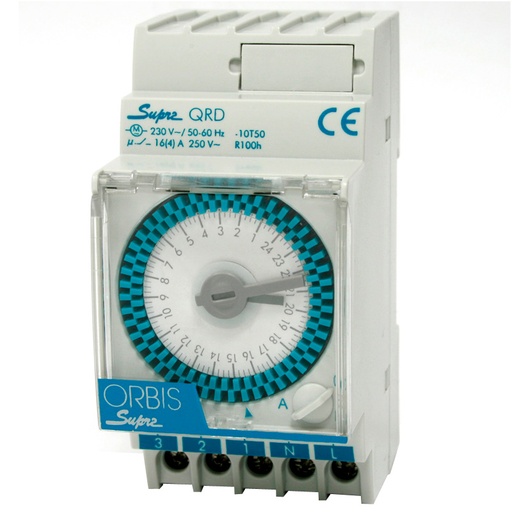 [1423000709] Orbis Supra-Qrd døgnur for Din-skinne 3 modul
