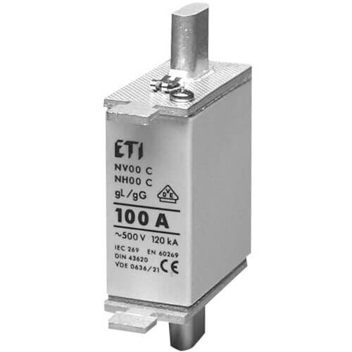 [1425002080] Sikring NH 00 100A 500V gL/gG