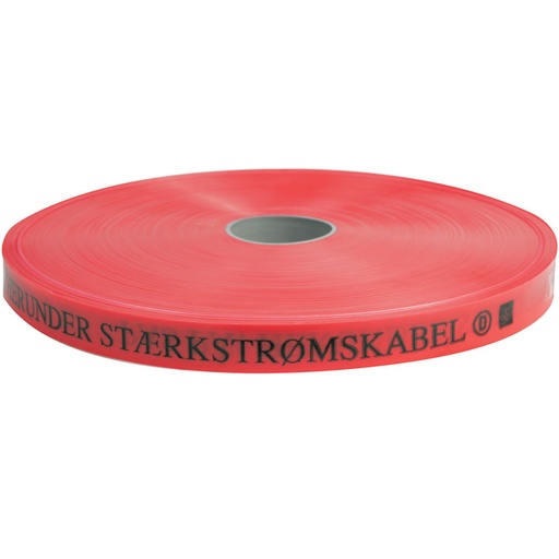 [1430307217-1] Markeringsbånd rød 25x0,3mm "Stærkstrøm" - Pr m.