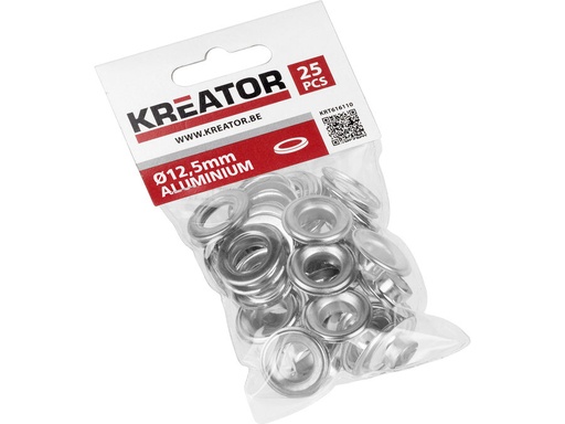 [H61743] Presenningsøjer, aluminium - Ø12,5mm hul (25 stk.)
