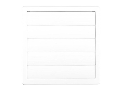 [H56076] Ventilationsrist m. lukkespjæld - 170x170mm Ø100mm, Hvid