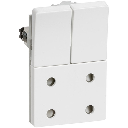 [1017036736] Fuga dobbelt stikkontakt med afbryder 1½ modul 2-pol - hvid