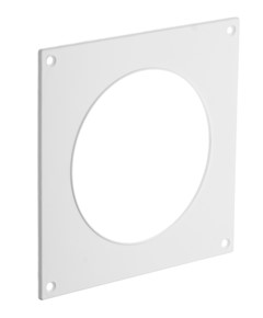 [H56285] Vægflange - 135x135mm, Ø105mm, Hvid