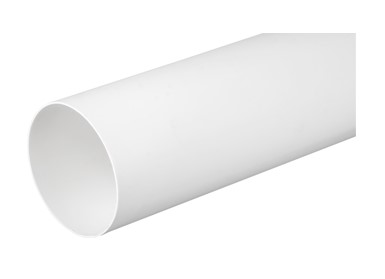 [H56298] Rund ventilationsrør - Ø125mm, L500mm, ABS plast, Hvid