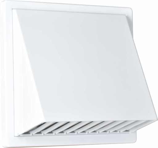 [H56305] Vægrist med hætte - 170x170mm, Ø100mm, Hvid