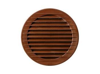 [H56196] Rund ventilationsrist, ABS plast - Ø100mm, Brun
