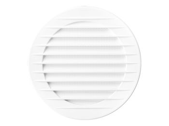 [H56210] Rund ventilationsrist, ABS plast - Ø90mm, Hvid