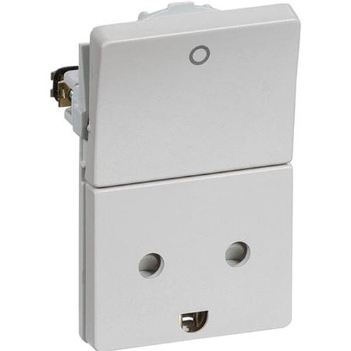 [1017036765] LK FUGA stikk med 2-pol afbryder 2-pol m j lysegrå