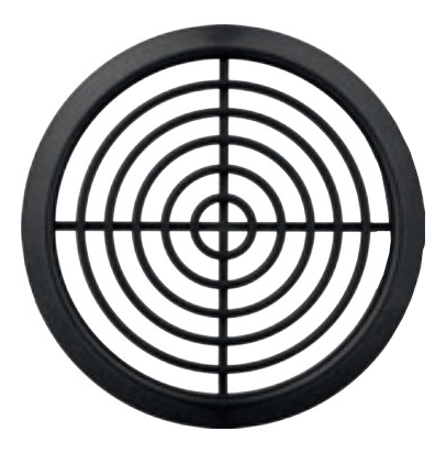 [H60053] Rund møbel-ventilationsrist - Ø70mm, Grafit