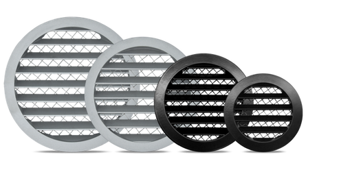 [H62899] Rund Aluminium væg-ventilationsrist - Ø250mm