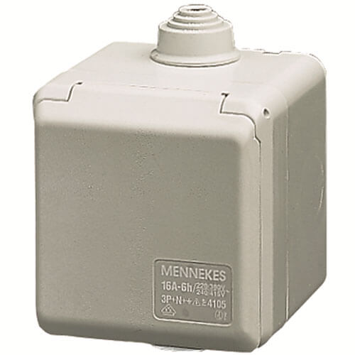 [1515118897] CEE Stikdåse udvendig 3 polet 16A 230V IP44