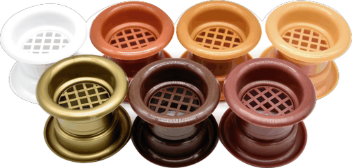 [H62378] Dør-ventilationsrist - Ø40mm D35-40mm Hvid (6 stk.)