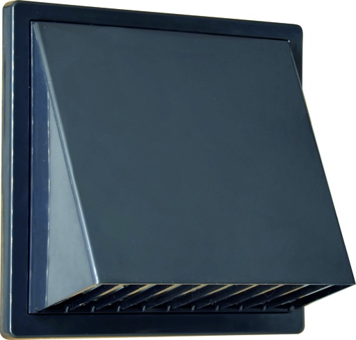 [H62386] Vægrist med hætte - 170x170mm, Ø100mm, Koksgrå