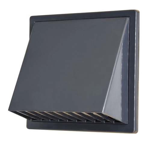 [H62395] Vægrist med hætte 170x170mm, Ø80-150mm, Koksgrå