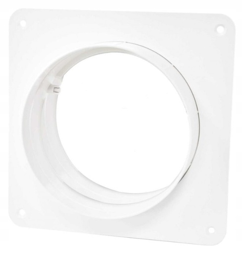 [H62399] Vægtilslutning f. Ø100mm vent.rør m. flange, Hvid