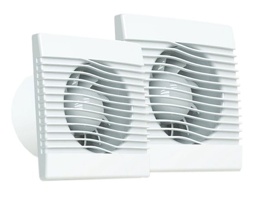 [H40527] Vægventilator pRim Ø120 HS - Fugtighedsføler, 16W, 158m3/h