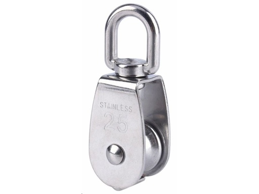 [H17926] Taljeblok m. 1 hjul - M25, rustfri stål