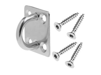 [H18386] Øjebeslag - 35 x 40mm, Rustfri stål, inkl. 4 skruer