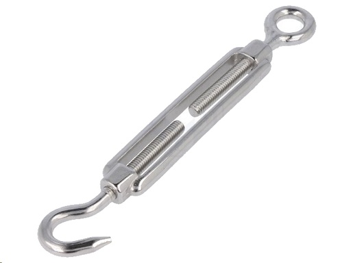 [H25244] Rustfri stål bardunstrammer - M8, Øje/krog