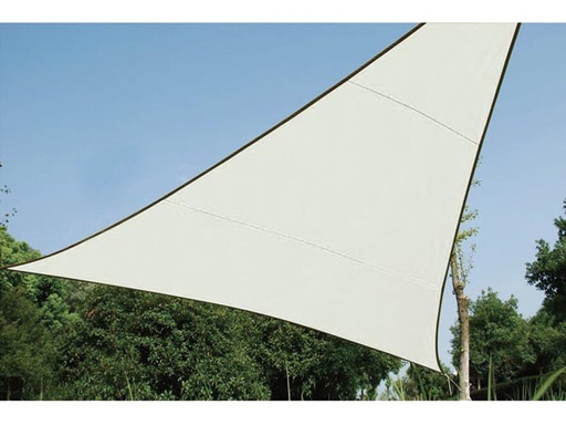 [H36072] Trekantet solsejl - 5 x 5 x 5m, CREMEHVID