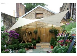 [H36074] Kvadratisk solsejl - 5 x 5m, CREMEHVID