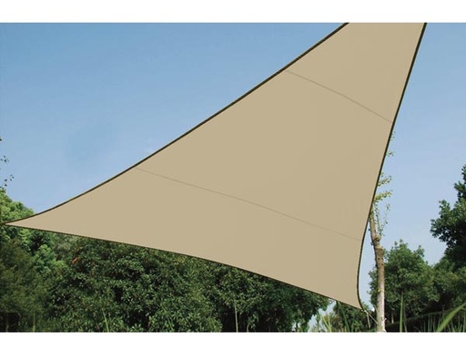 [H42703] Trekantet solsejl - 3,6 x 3,6 x 3,6m vandgennemtræng., BEIGE