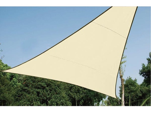 [H42704] Trekantet solsejl - 5x5x5m vandgennemtrængelig, Beige