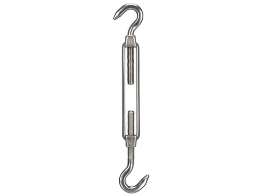[H43447] Rustfri stål bardunstrammer - M8, Krog/krog