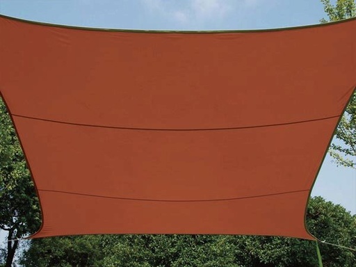 [H60636] Kvadratisk solsejl - 3,6 x 3,6m, TERRACOTTA