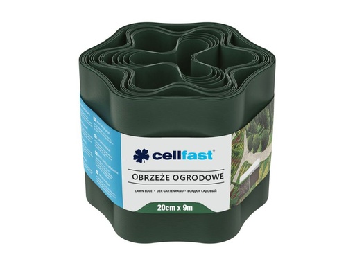 [H59701] Græskant/bedafgrænser - Bølget, Mørkegrøn, H20cm x 9M