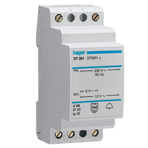[1562000068] Ringetransformer 16VA 8-12V 3 modul